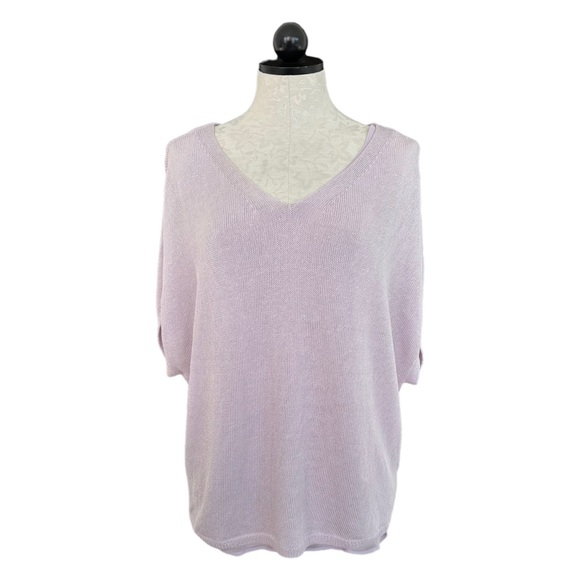 Nic and Zoe Lived In Layered Look Top Linen Blend Lavender Lilac NEW Size Medium - Picture 13 of 13